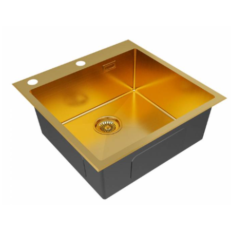 Врезная мойка Paulmark KRONER-EDGE51 брашированное золото