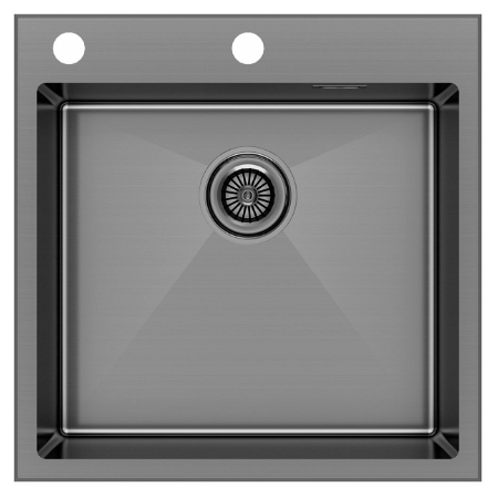 Врезная мойка Paulmark KRONER-EDGE51 вороненая сталь