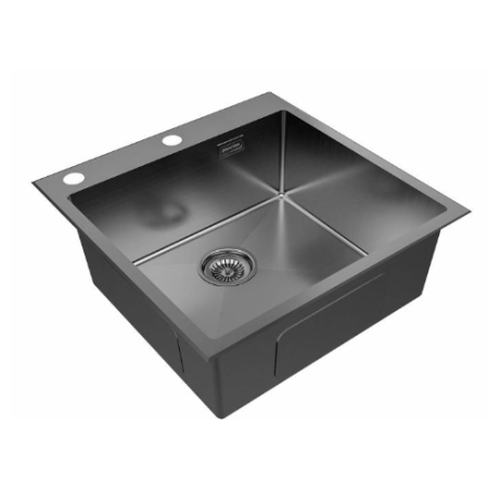 Врезная мойка Paulmark KRONER-EDGE51 вороненая сталь