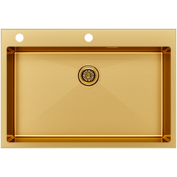 Врезная мойка Paulmark KRONER-EDGE75 брашированное золото