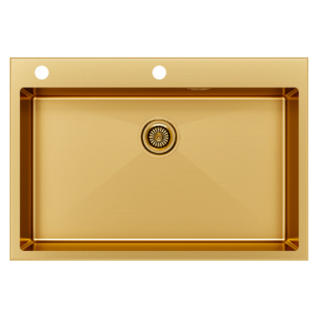 Врезная мойка Paulmark KRONER-EDGE75 брашированное золото