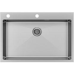 Врезная мойка Paulmark KRONER-EDGE75 брашированная нержавеющая сталь