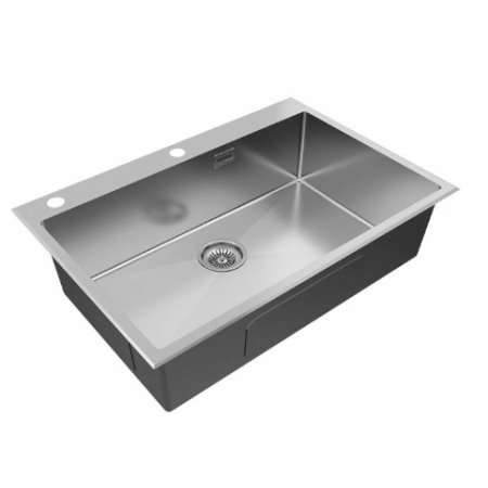 Врезная мойка Paulmark KRONER-EDGE75 брашированная нержавеющая сталь