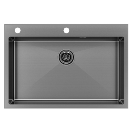 Врезная мойка Paulmark KRONER-EDGE75 вороненая сталь