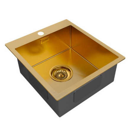 Врезная мойка Paulmark KRONER45 брашированное золото