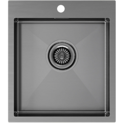 Врезная мойка Paulmark KRONER45 вороненая сталь