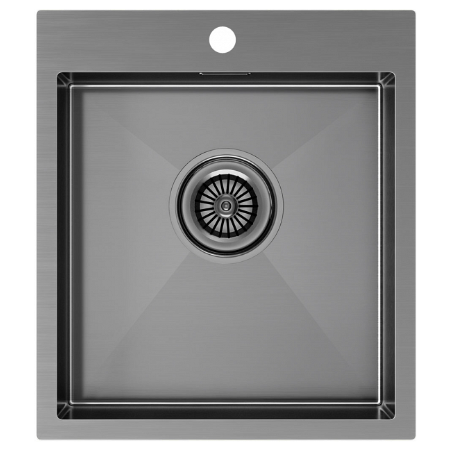 Врезная мойка Paulmark KRONER45 вороненая сталь