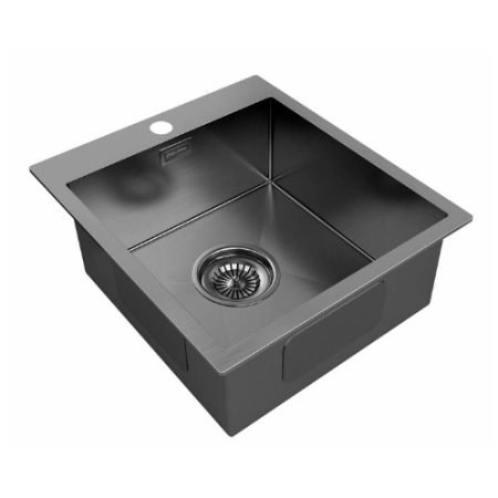 Врезная мойка Paulmark KRONER45 вороненая сталь
