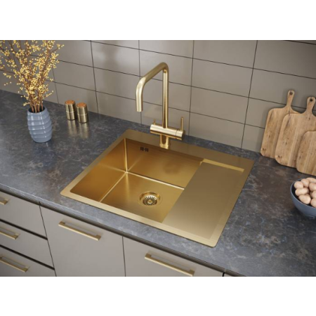 Врезная мойка Paulmark KRONER 59F брашированное золото