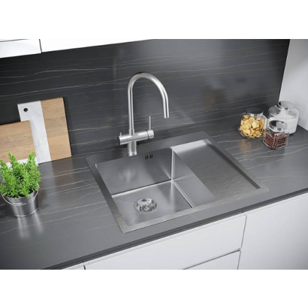 Врезная мойка Paulmark KRONER 59F брашированная нержавеющая сталь