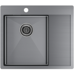 Врезная мойка Paulmark KRONER 59F вороненая сталь