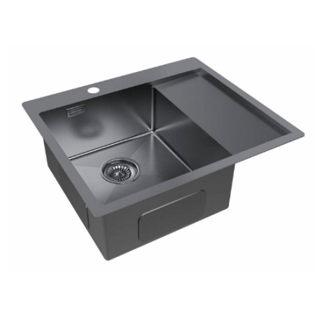 Врезная мойка Paulmark KRONER 59F вороненая сталь