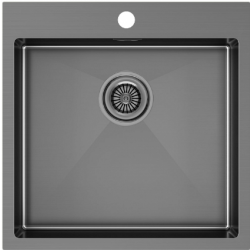 Врезная мойка Paulmark KRONER51 вороненая сталь