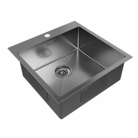 Врезная мойка Paulmark KRONER51 вороненая сталь