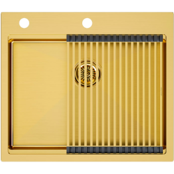 Врезная мойка Paulmark KRONER-PRO брашированное золото
