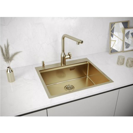 Врезная мойка Paulmark KRONER-PRO брашированное золото