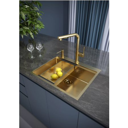 Врезная мойка Paulmark KRONER-PRO брашированное золото