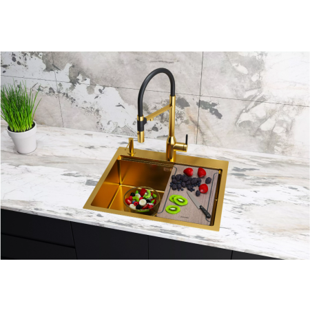 Врезная мойка Paulmark KRONER-PRO брашированное золото