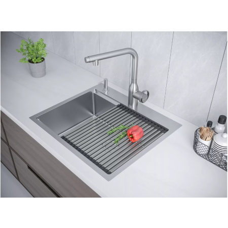 Врезная мойка Paulmark KRONER-PRO59 брашированная нержавеющая сталь