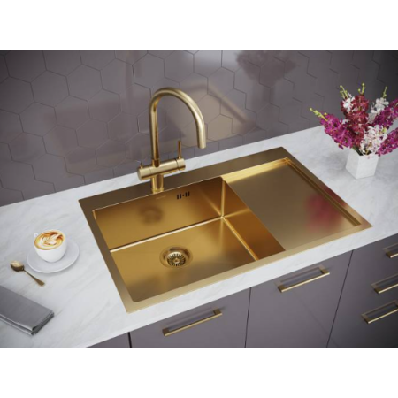 Врезная мойка Paulmark KRONER 78F брашированное золото