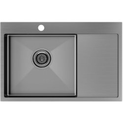 Врезная мойка Paulmark KRONER 78F вороненая сталь