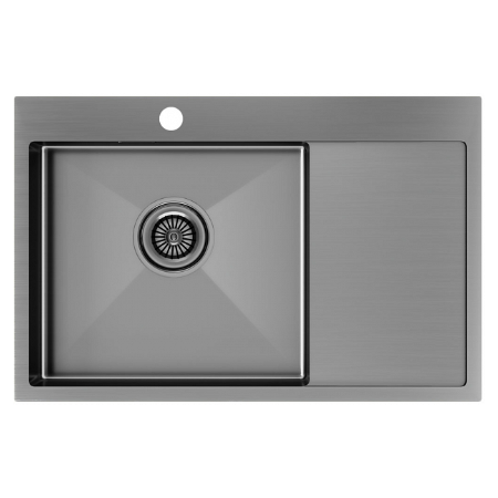 Врезная мойка Paulmark KRONER 78F вороненая сталь