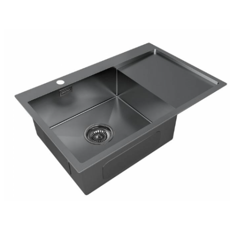 Врезная мойка Paulmark KRONER 78F вороненая сталь
