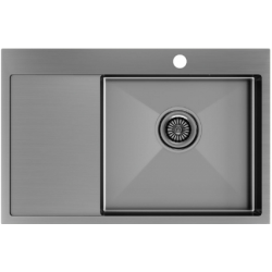 Врезная мойка Paulmark KRONER 78F вороненая сталь