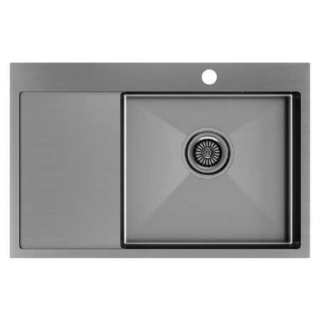 Врезная мойка Paulmark KRONER 78F вороненая сталь
