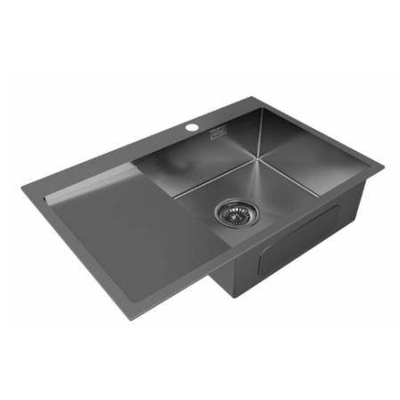Врезная мойка Paulmark KRONER 78F вороненая сталь
