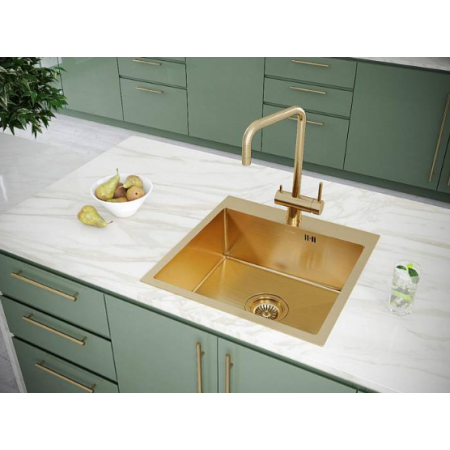 Врезная мойка Paulmark KRONER59 брашированное золото