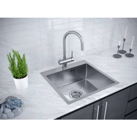 Врезная мойка Paulmark KRONER59 брашированная нержавеющая сталь