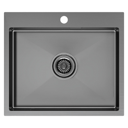 Врезная мойка Paulmark KRONER59 вороненая сталь
