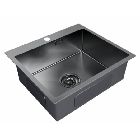 Врезная мойка Paulmark KRONER59 вороненая сталь