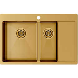 Врезная мойка Paulmark KRONER 78/2SF брашированное золото