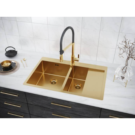 Врезная мойка Paulmark KRONER 78/2SF брашированное золото