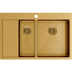 Врезная мойка Paulmark KRONER 78/2SF брашированное золото