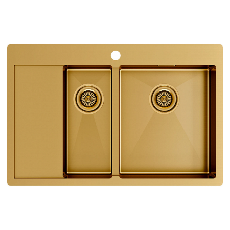 Врезная мойка Paulmark KRONER 78/2SF брашированное золото