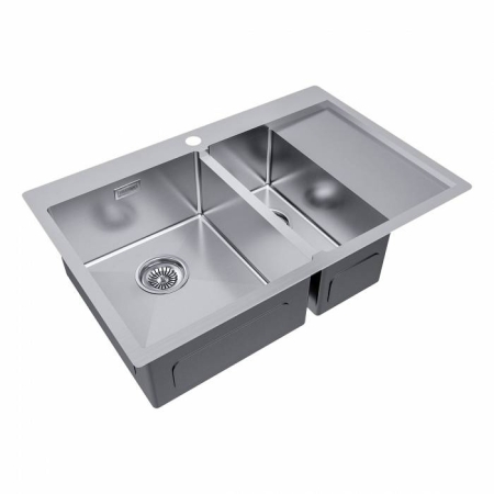 Врезная мойка Paulmark KRONER 78/2SF брашированная нержавеющая сталь