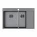 Врезная мойка Paulmark KRONER 78/2SF вороненая сталь