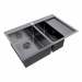 Врезная мойка Paulmark KRONER 78/2SF вороненая сталь