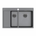 Врезная мойка Paulmark KRONER 78/2SF вороненая сталь