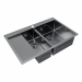Врезная мойка Paulmark KRONER 78/2SF вороненая сталь
