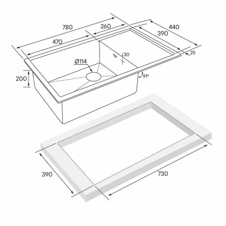 Врезная мойка Paulmark GERBERG 78FUNI брашированное золото