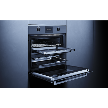 Электрический комбинированный духовой шкаф с паром Kuppersbusch BD6340.0S3 Silver Chrome