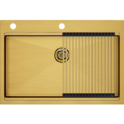 Врезная мойка Paulmark KRONER-PRO75 брашированное золото