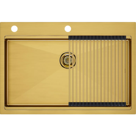 Врезная мойка Paulmark KRONER-PRO75 брашированное золото