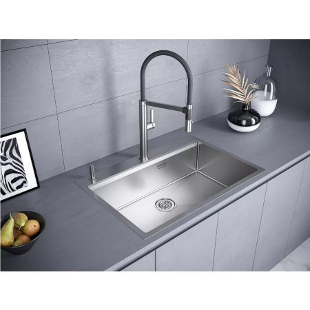 Врезная мойка Paulmark KRONER-PRO75 брашированная нержавеющая сталь