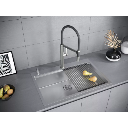 Врезная мойка Paulmark KRONER-PRO75 брашированная нержавеющая сталь