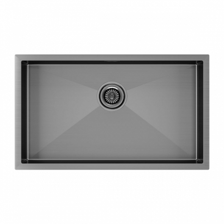 Врезная мойка Paulmark GERBERG 74UNI вороненая сталь